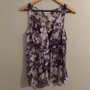 Purple floral blouse